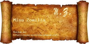 Miss Zomilla névjegykártya